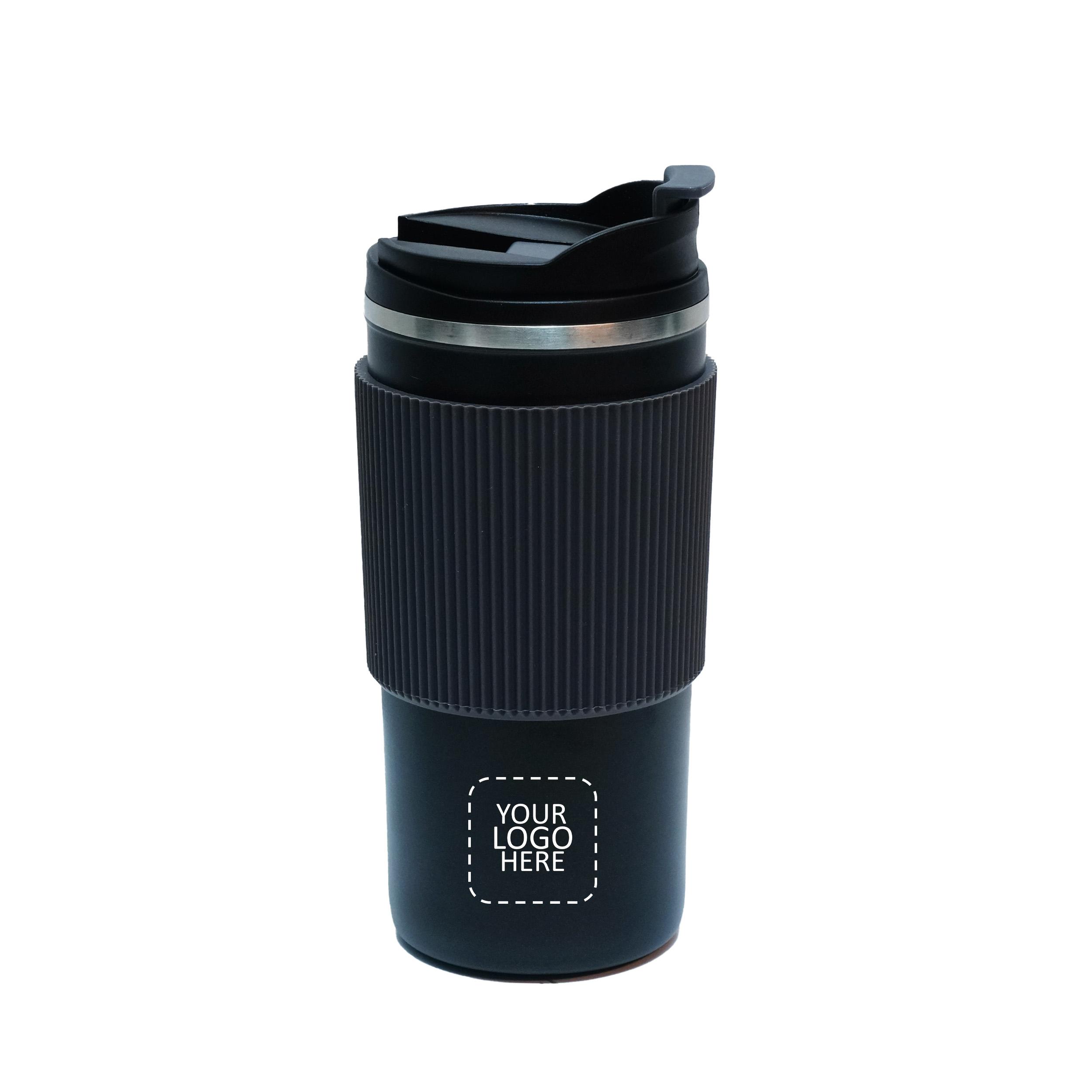 Tumbler With Silcon Grip - Black with Logo